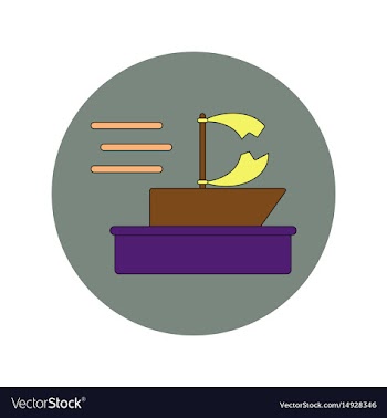 In flat design of broken sail vector image