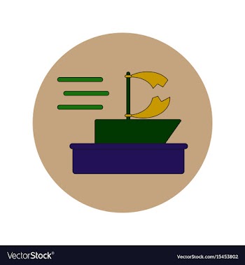 In flat design of broken sail vector image
