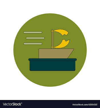 In flat design of broken sail vector image