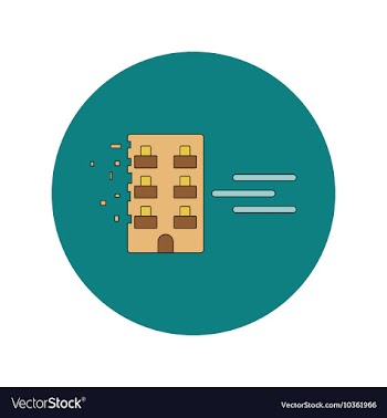 In flat design of building vector image