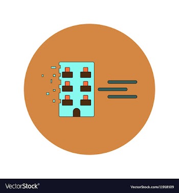 In flat design of building vector image