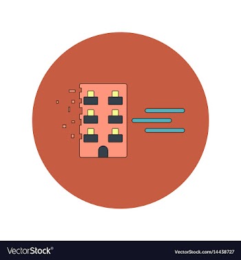 In flat design of building vector image