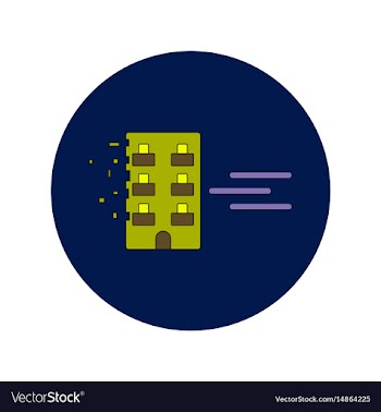 In flat design of building vector image