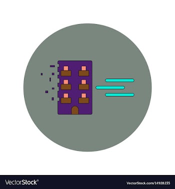 In flat design of building vector image