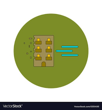 In flat design of building vector image