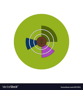 In flat design of Business pie vector image