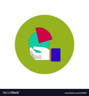 In flat design of business pie vector image