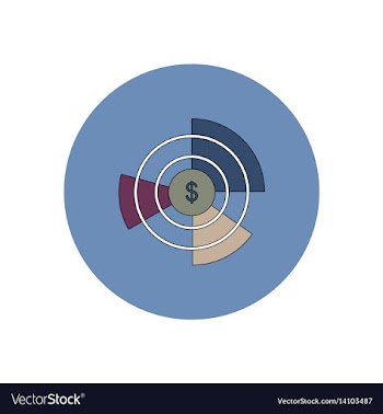 In flat design of business pie vector image