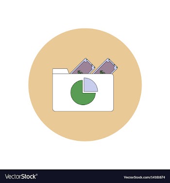 In flat design of business pie vector image