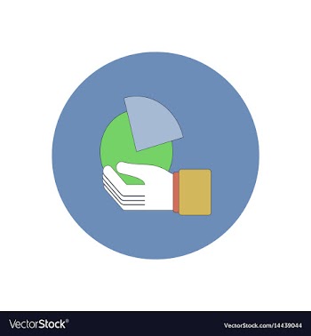 In flat design of business pie vector image