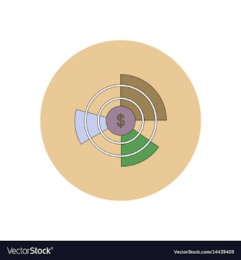 In flat design of business pie vector image