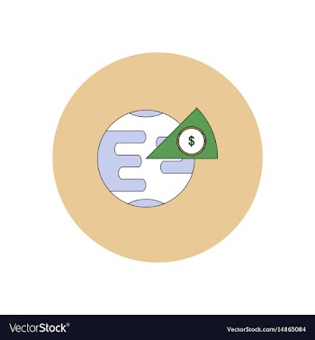 In flat design of business pie vector image
