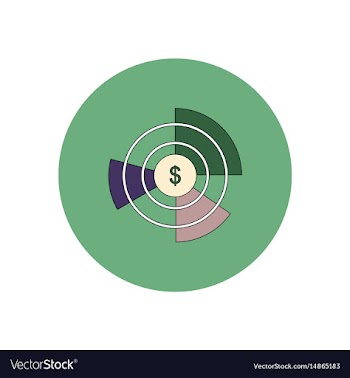 In flat design of business pie vector image