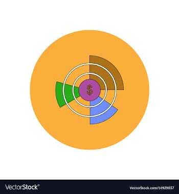 In flat design of business pie vector image
