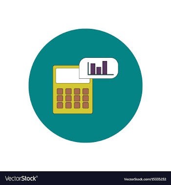 In flat design of calculator vector image