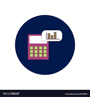 In flat design of calculator vector image