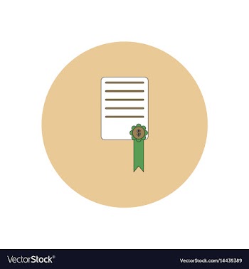 In flat design of certificate vector image