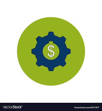 In flat design of cogwheel vector image