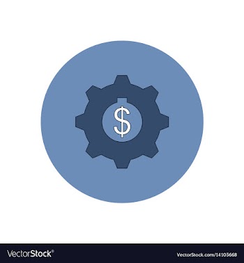 In flat design of cogwheel vector image