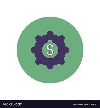 In flat design of cogwheel vector image