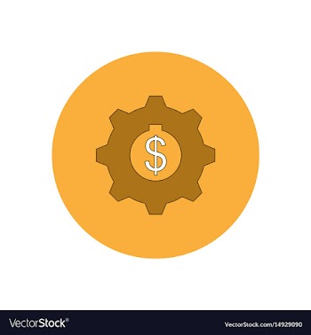 In flat design of cogwheel vector image