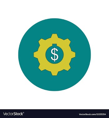 In flat design of cogwheel vector image