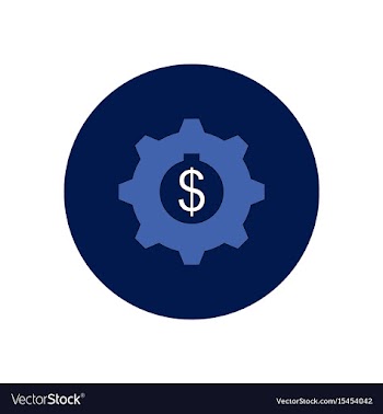 In flat design of cogwheel vector image