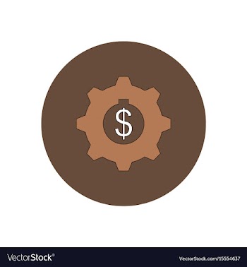 In flat design of cogwheel vector image