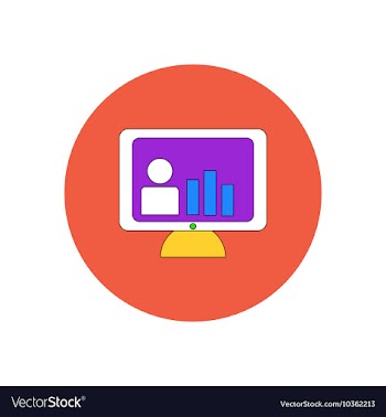 In flat design of column chart vector image