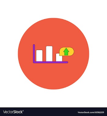 In flat design of column chart vector image