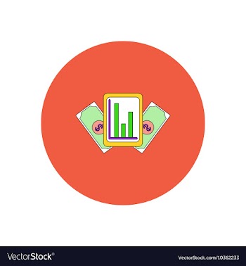In flat design of column chart vector image