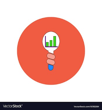 In flat design of column chart vector image