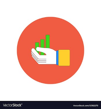 In flat design of column chart vector image