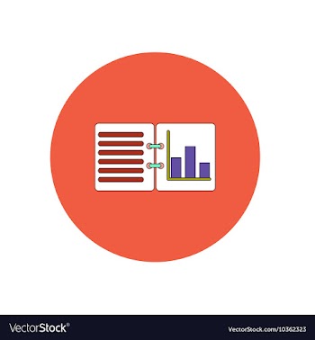 In flat design of column chart vector image