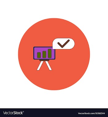 In flat design of column chart vector image