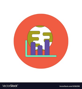 In flat design of column chart vector image