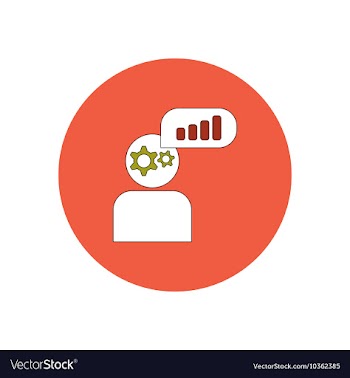 In flat design of column chart vector image