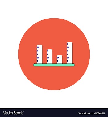 In flat design of column chart vector image
