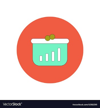 In flat design of column chart vector image
