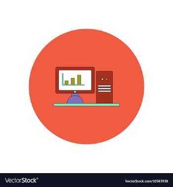 In flat design of column chart vector image