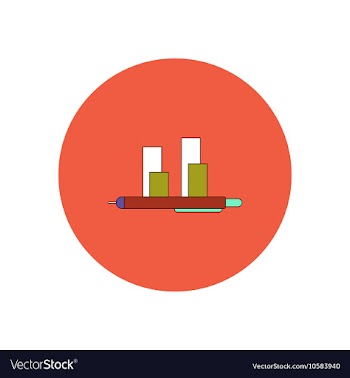 In flat design of column chart vector image