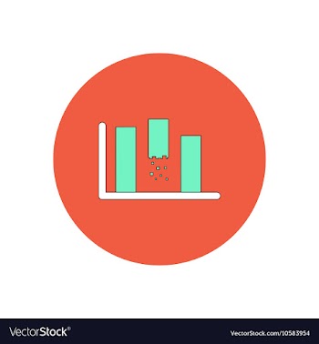 In flat design of column chart vector image
