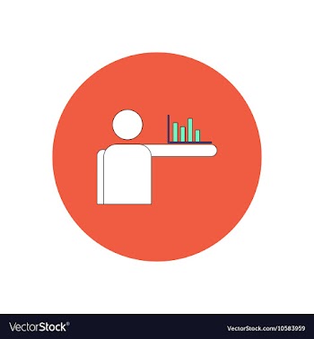 In flat design of column chart vector image