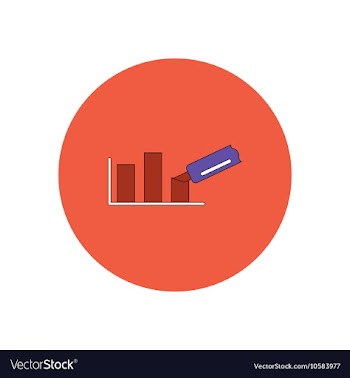 In flat design of column chart vector image