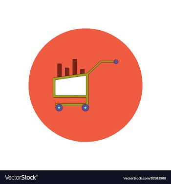 In flat design of column chart vector image