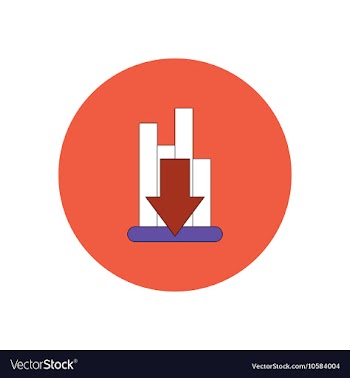 In flat design of column chart vector image