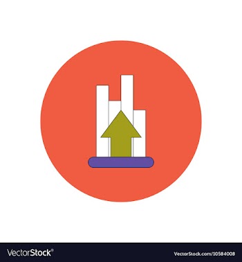 In flat design of column chart vector image