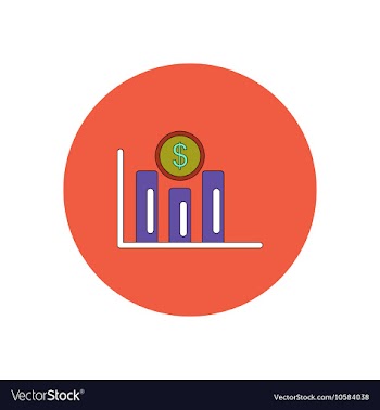 In flat design of column chart vector image