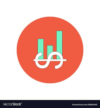 In flat design of column chart vector image