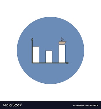 In flat design of column chart vector image